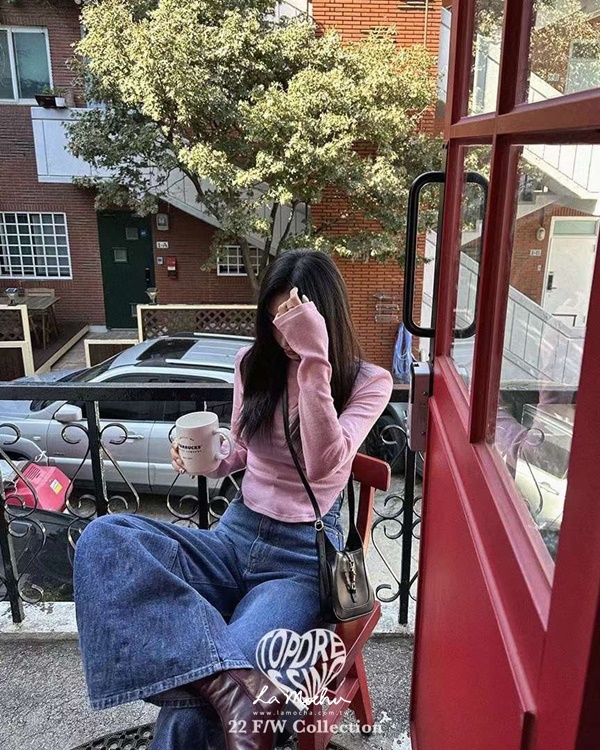 下擺圓弧立領上衣